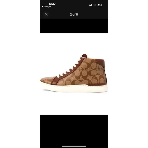 Coach | Clip | HighTop | Sneakers | Khaki/Saddle | Signature Leather/Canvas |10D main image 10